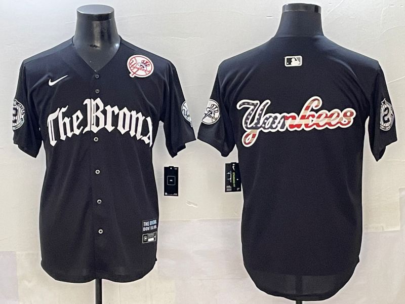 Men 2025 New York Yankees Blank Black Five generations Joint Name Nike MLB Jersey style 7->new york yankees->MLB Jersey